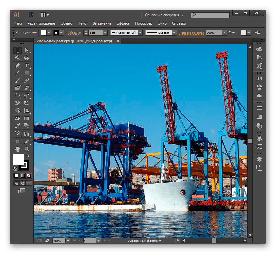 Изображение в формате EPS открыто в программе Adobe Illustrator