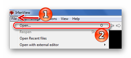 Стандартное открытие файла в IrfanView