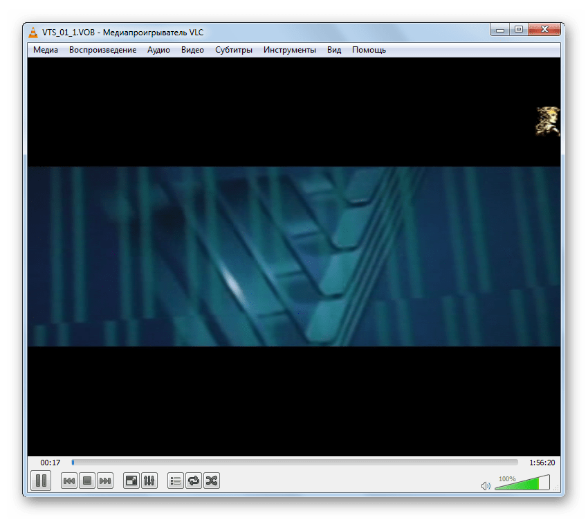 Видео открыто в программе VLC Media Player