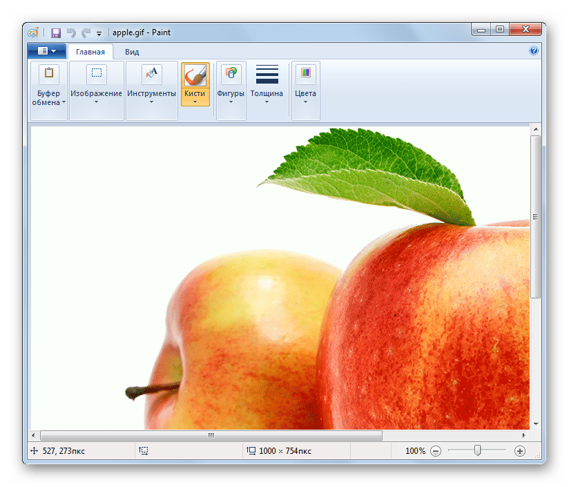 Изображение открыто в программе Paint