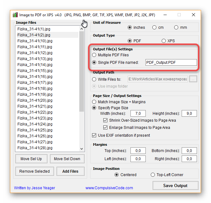 Выбор количества файлов Image to PDF