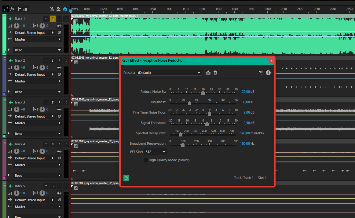 устранение шума и помех в Adobe Audition 