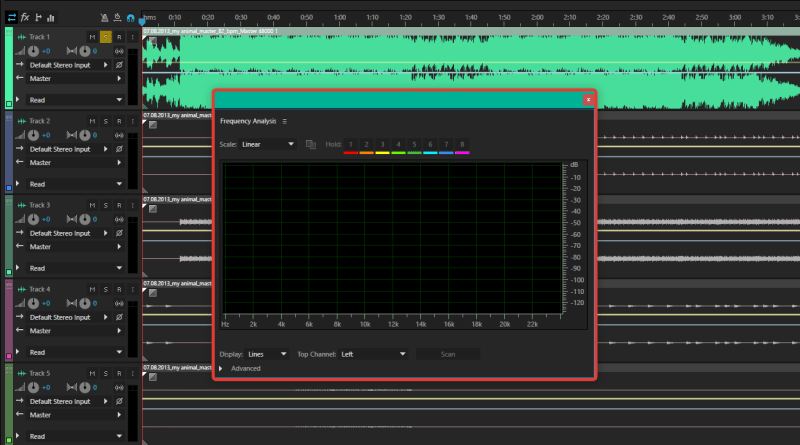 редактирование частотного диапазона в Adobe Audition 