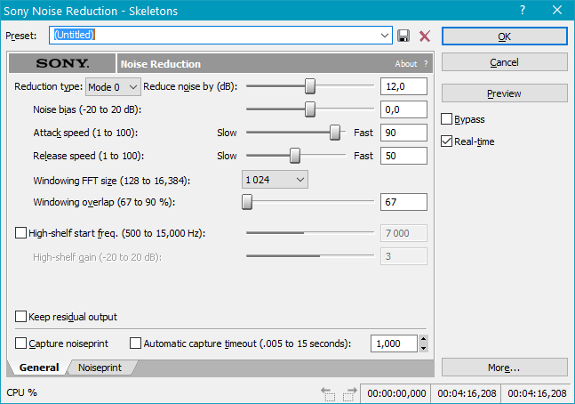 очистить аудиозапись в Sound Forge Pro