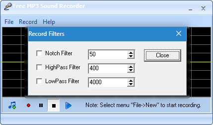 Фильтры Free MP3 Sound Recorder (2)