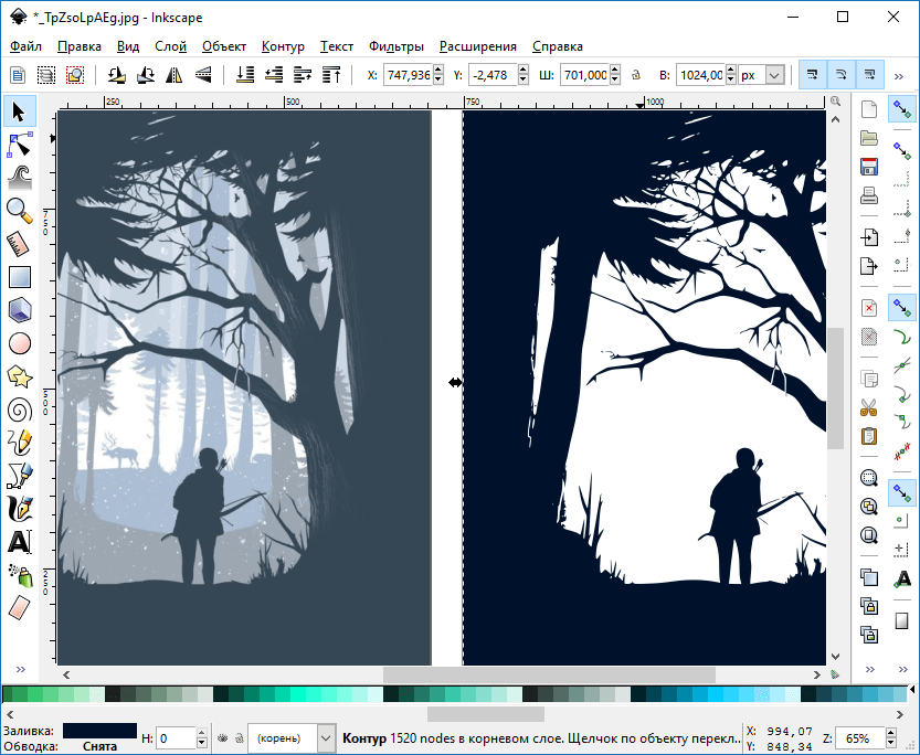 векторизация в Inkscape