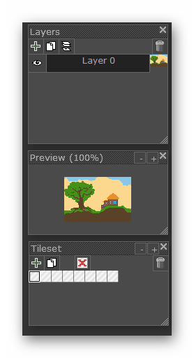 Слои и предпросмотр PyxelEdit