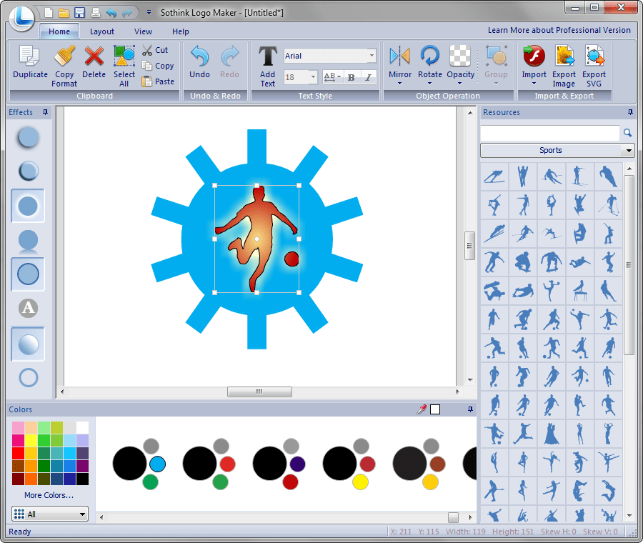 Редактирование формы в Sothink Logo Maker