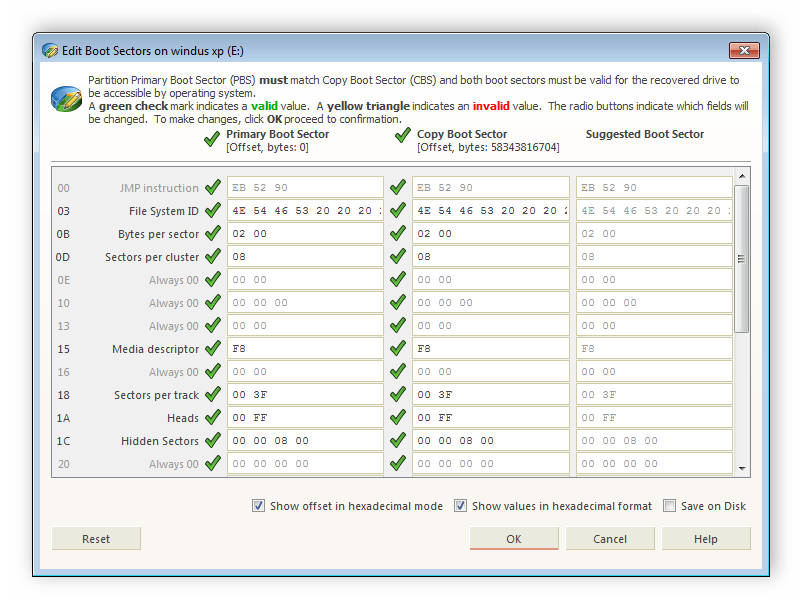 Редактирование секторов Active Partition Manager