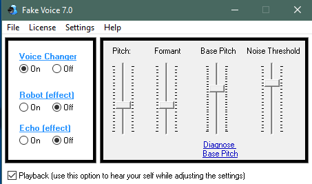 Внешний вид программы Fake Voice