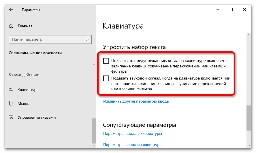 как отключить специальные возможности в windows 10_17