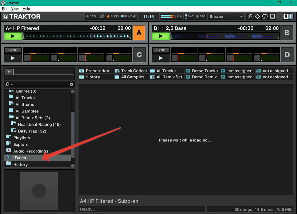 Поддержка библиотеки iTunes в Traktor Pro