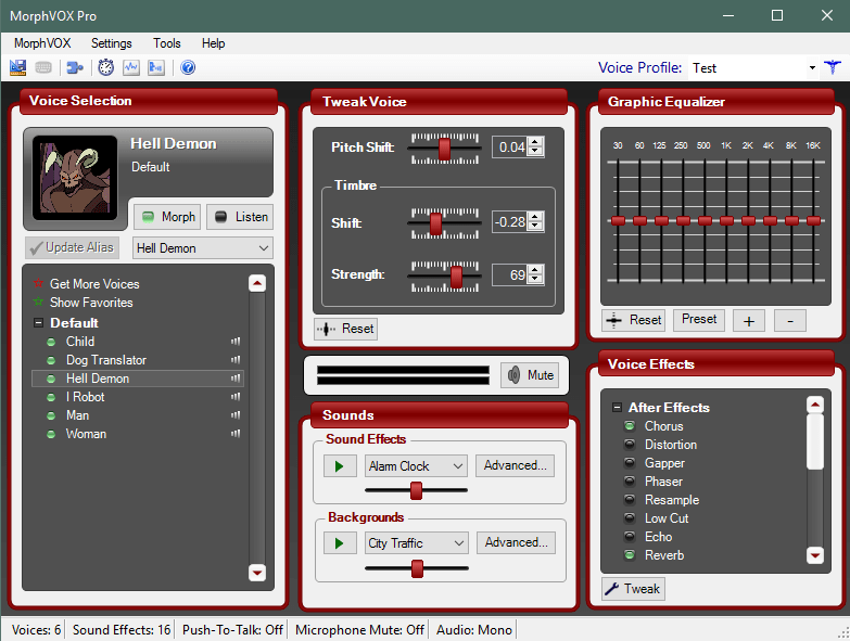 Внешний вид программы MorphVox Pro
