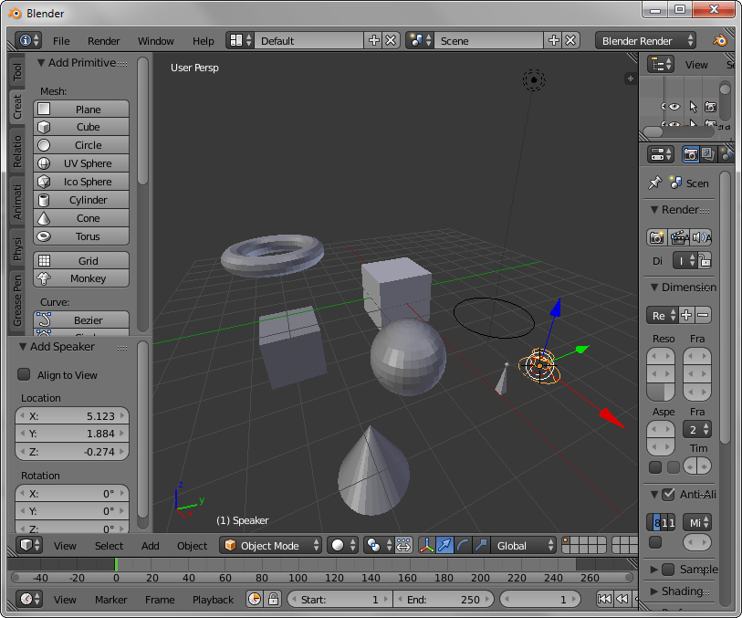 Примитивы в Blender