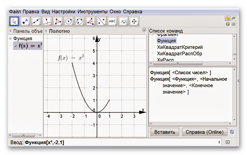 График функции GeoGebra