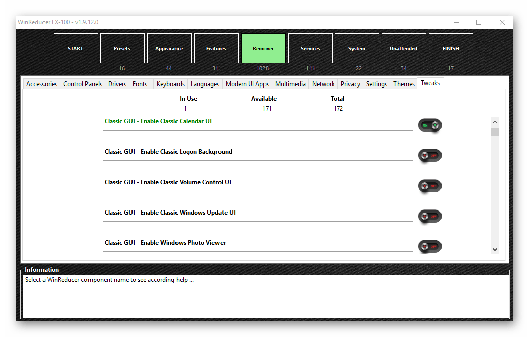 Твики windows в WinReducer