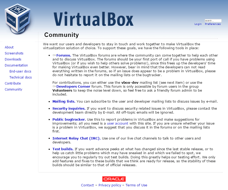 Справка и поддержка VirtualBox