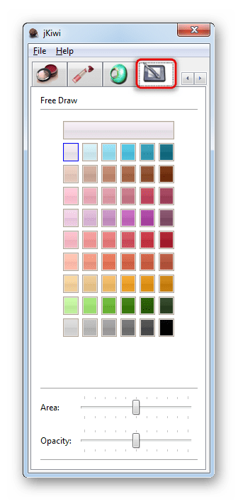 Инструмент для свободного рисования на фотографии в jKiwi