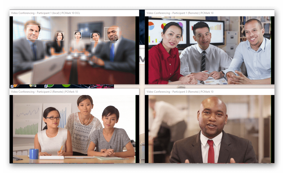 Видео-конференция с несколькими участниками в PCMark