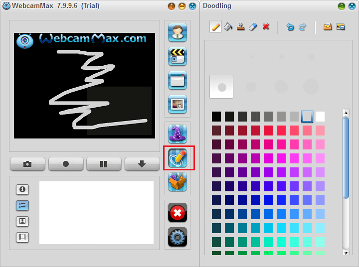 Рисование на видео в WebcamMax