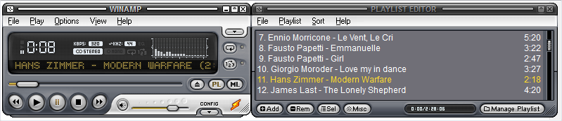 Плейлист в Winamp