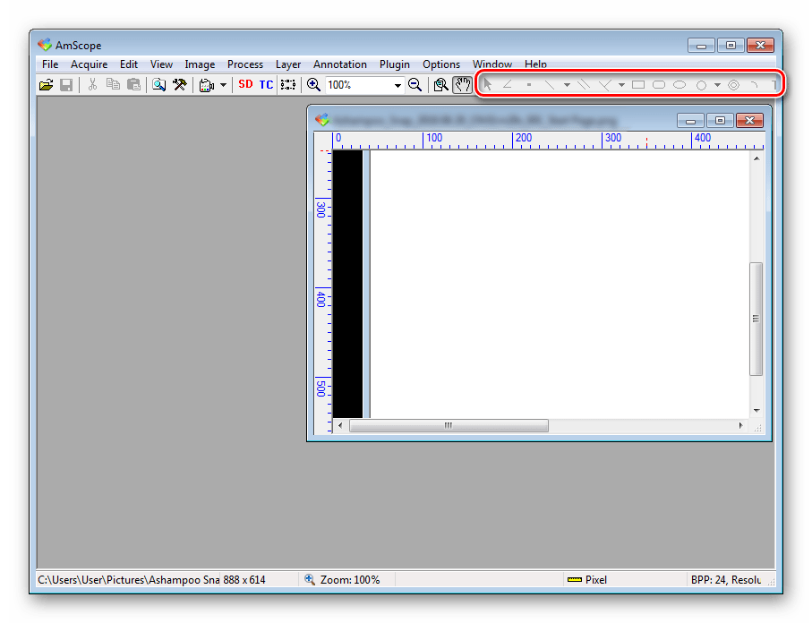 Работа с аннотациями в программе AmScope