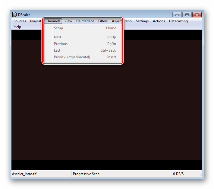 Настройка каналов в программе DScaler