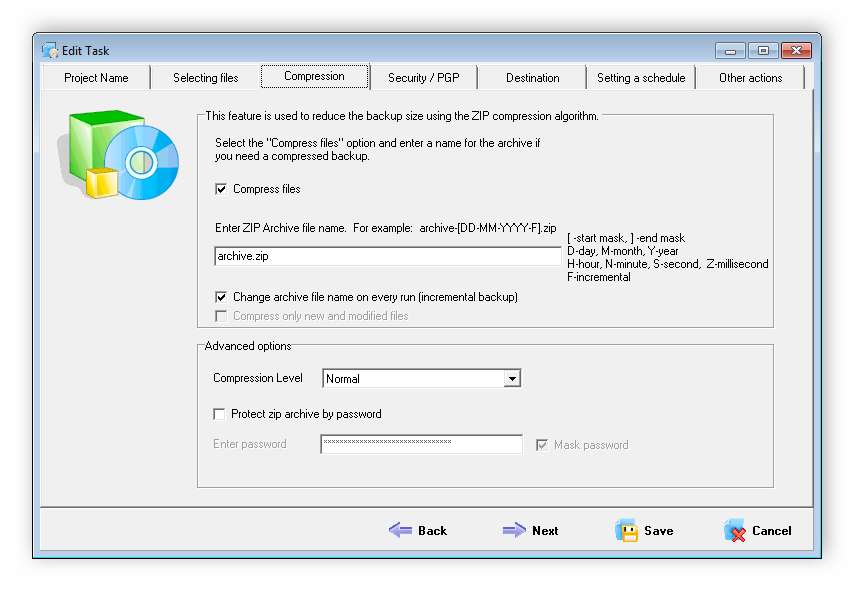 Настройка архивации ABC Backup Pro