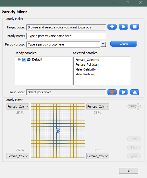 Подбор голоса в AV Voice Changer Diamond