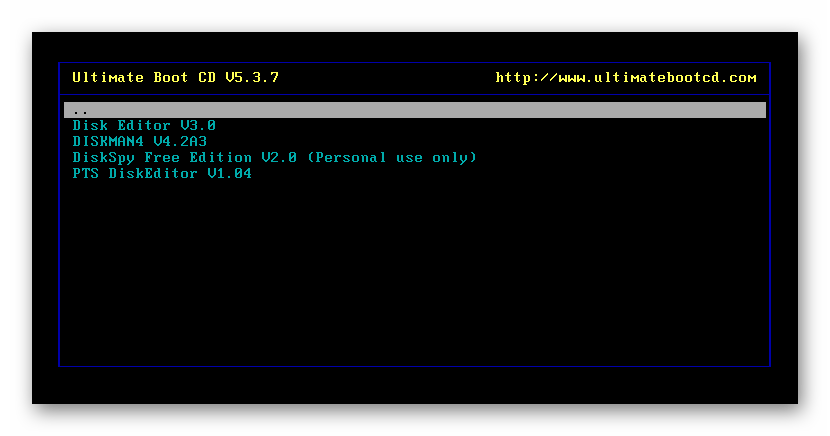 Disk Editing в Ultimate Boot CD