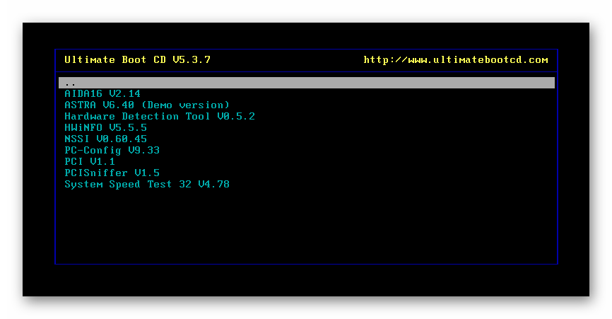 Системные приложения в Ultimate Boot CD