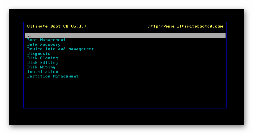 Программы для жесткого диска Ultimate Boot CD
