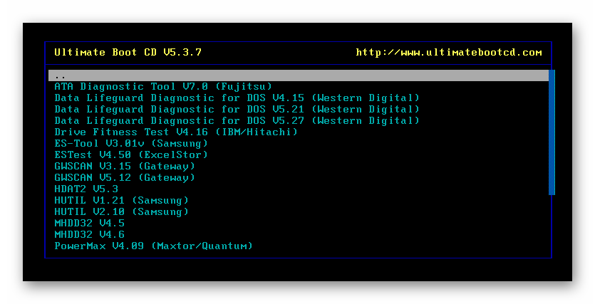 Diagnosis в Ultimate Boot CD
