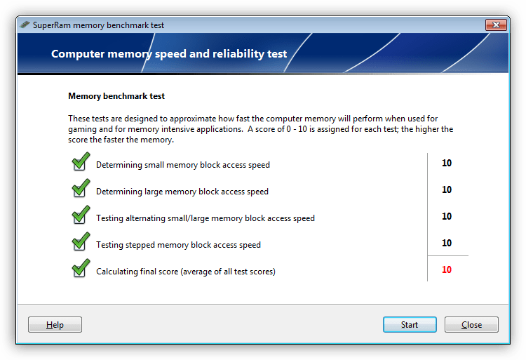 Тестирование производительности оперативной памяти в программе SuperRam