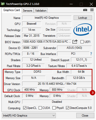 3. Третий блок сведений в TeckPowerUp GPU-Z