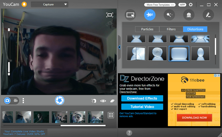 искажатель в CyberLink YouCam 2