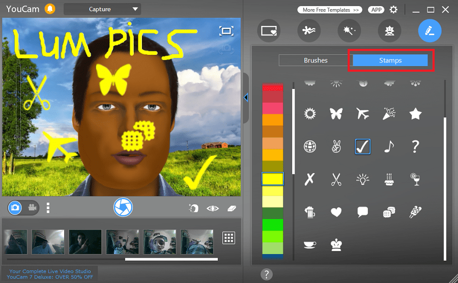 штампы в CyberLink YouCam
