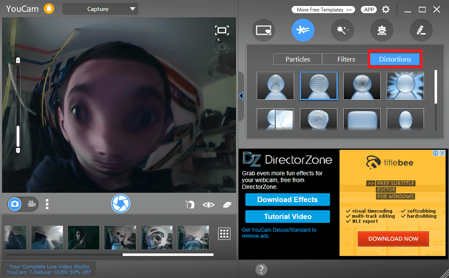 искажатель в CyberLink YouCam 1