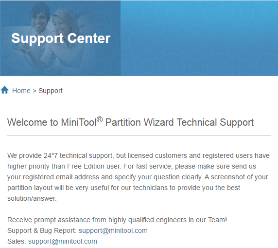 Справка и поддержка MiniTool Partition Wizard (3)