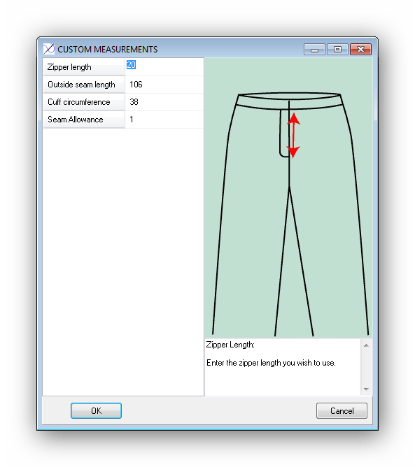 Ввод точных размеров модели PatternViewer