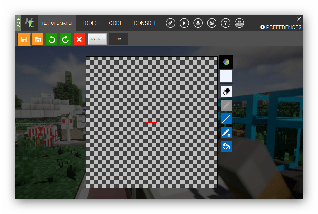 Редактор текстур MCreator