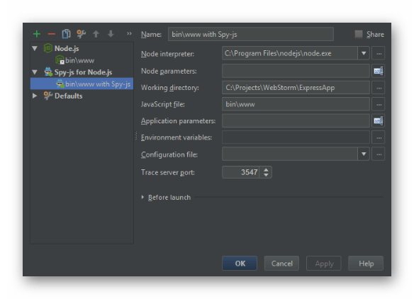 Настройка Node js в среде разработки WebStorm