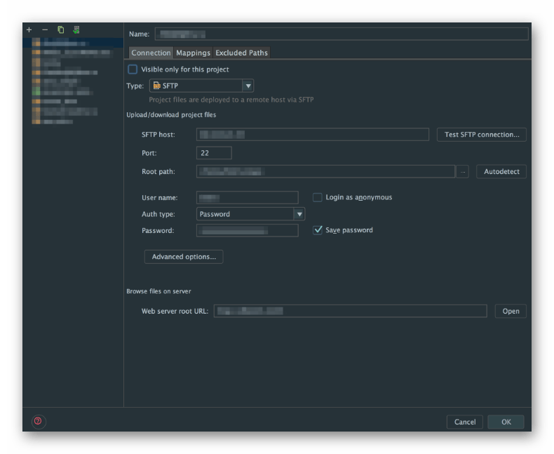 Настройка веб-сервера в редакторе WebStorm