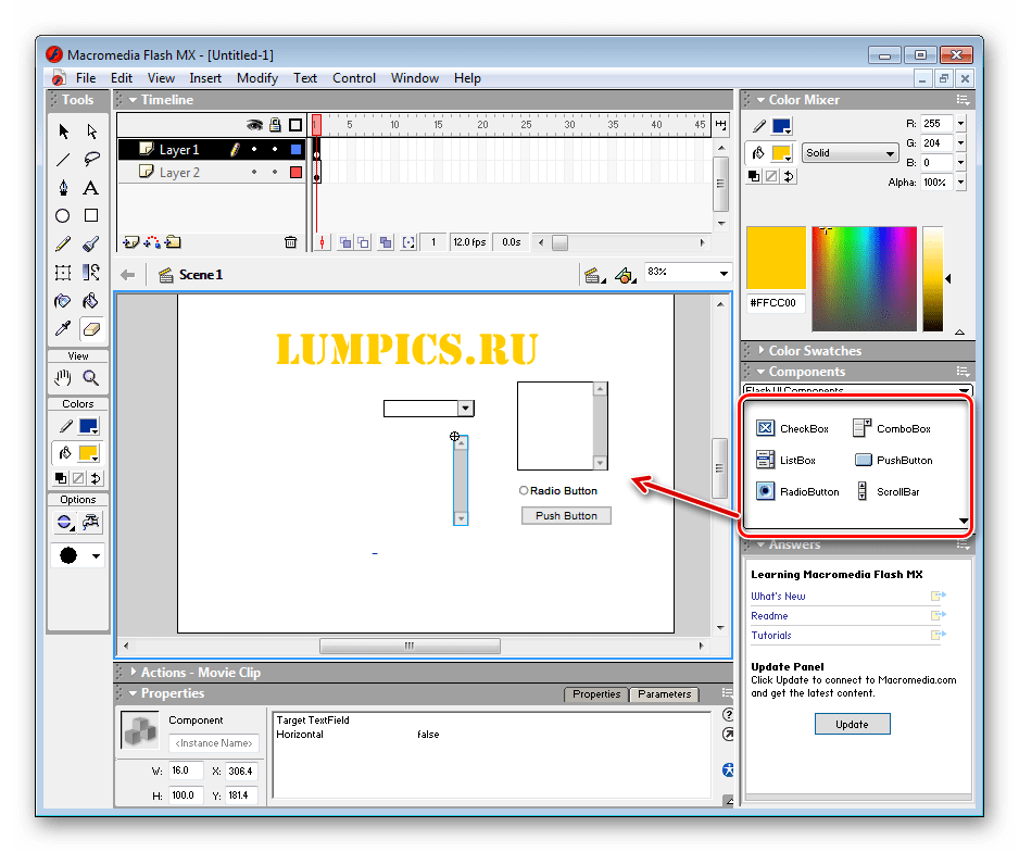 Флеш компоненты Macromedia Flash MX