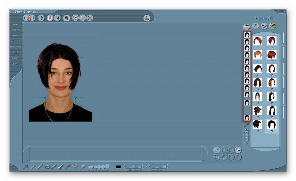 Возможность изменять цвет прически в Salon Styler Pro
