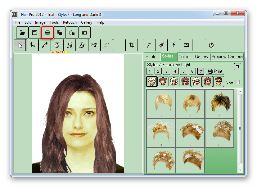 Возможность вывода отредактированных изображений на печать в Hair Pro