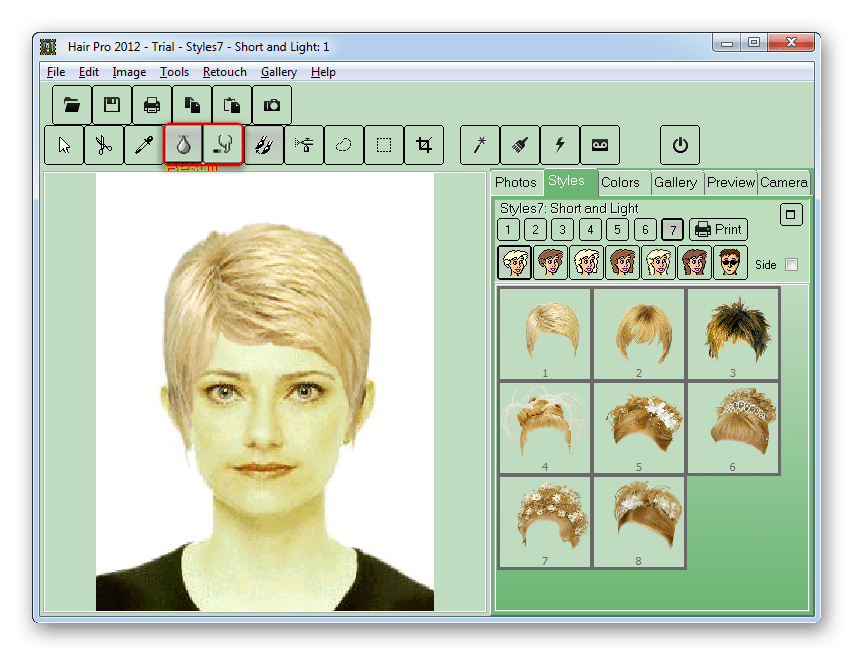 Инструменты для размытия изображения стрижки в Hair Pro