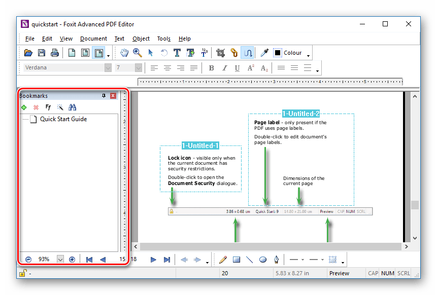 Закладки в Foxit Advanced PDF Editor