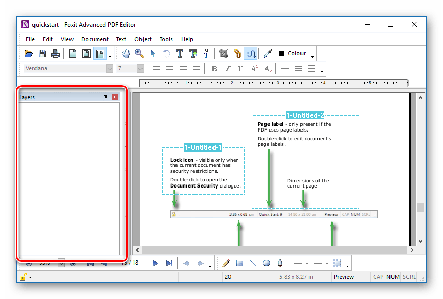 Слои в Foxit Advanced PDF Editor