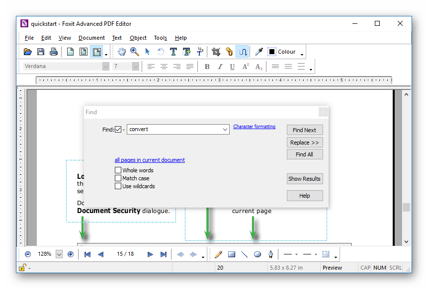 Поиск в Foxit Advanced PDF Editor